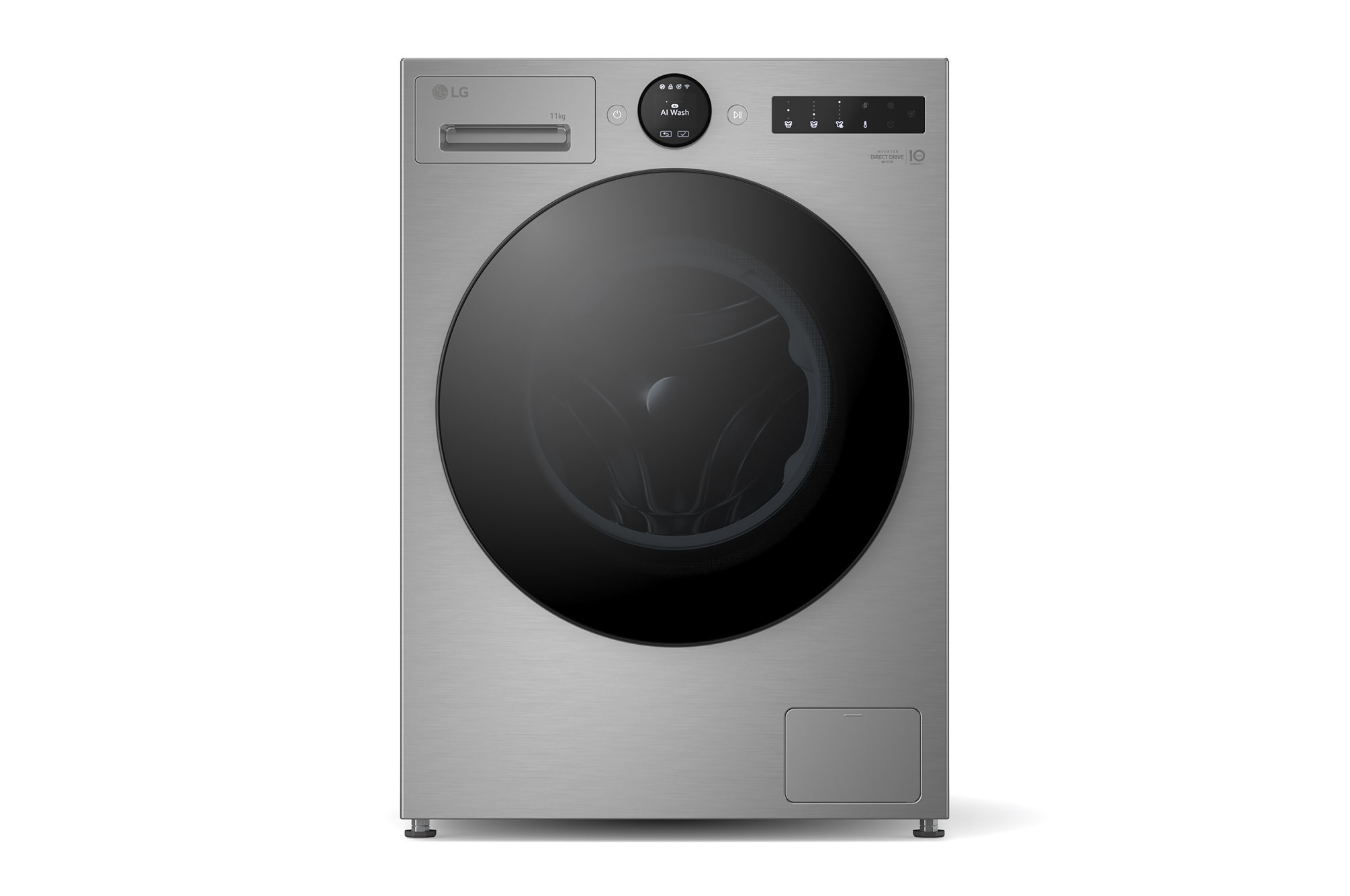 Front view of 11kg 1400 spin AI Direct Drive Washing Machine Series 7, Silver F4X7011TSB