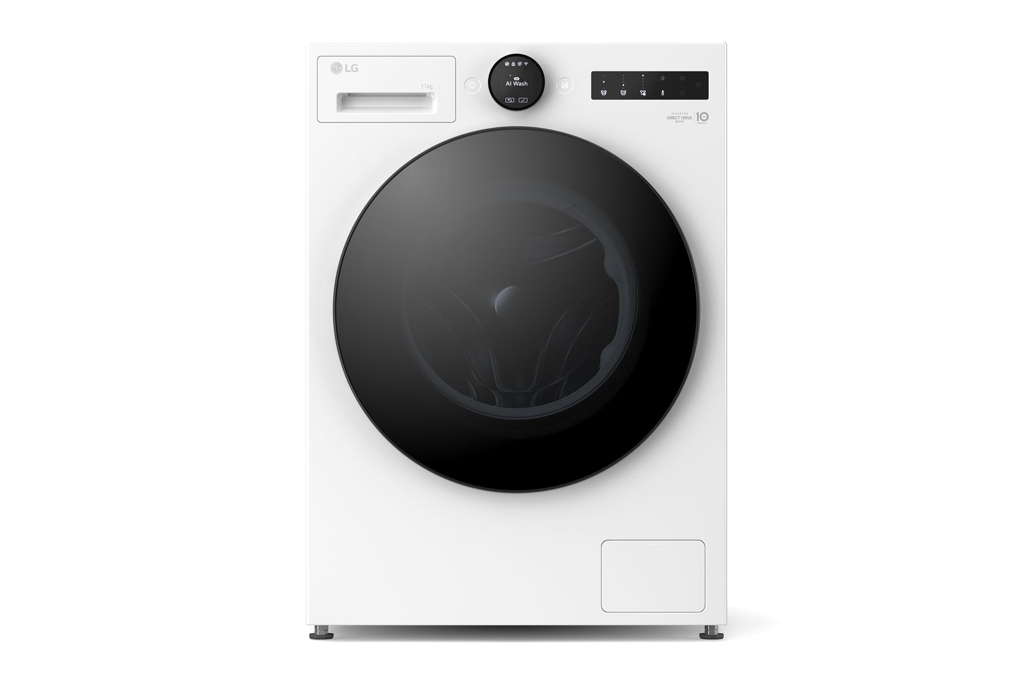 Front view of 11kg 1400 spin AI Direct Drive Washing Machine Series 7, White F4X7011TWB