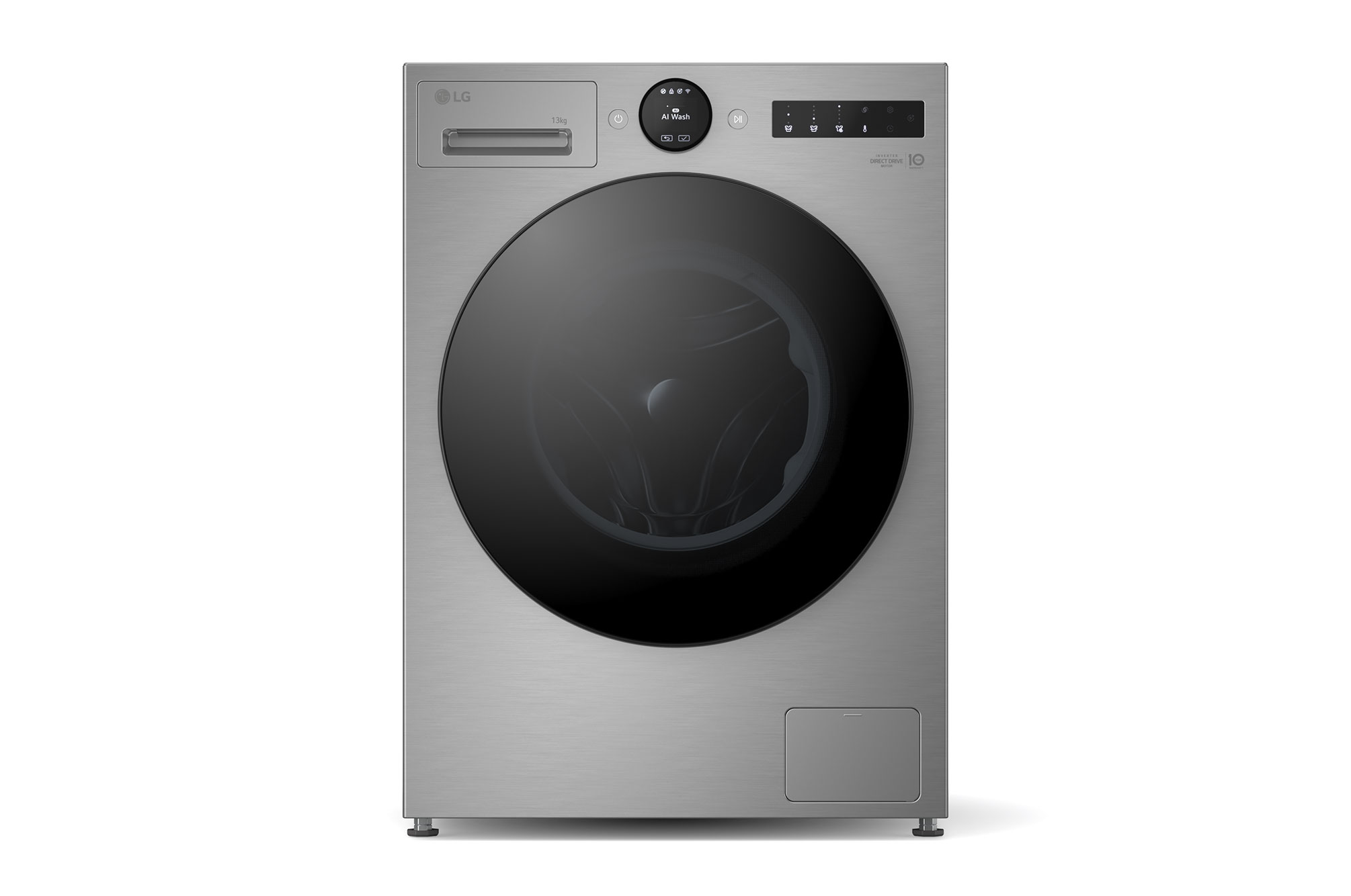 Front view of 13kg AI Direct Drive Washing Machine Series 7, Silver F4X7013TSB