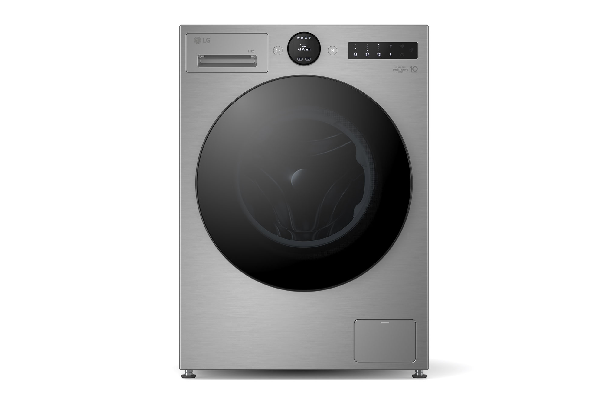 Front view of 11kg 1400 spin AI Direct Drive Washing Machine Series 7, Silver F4X7511TSB