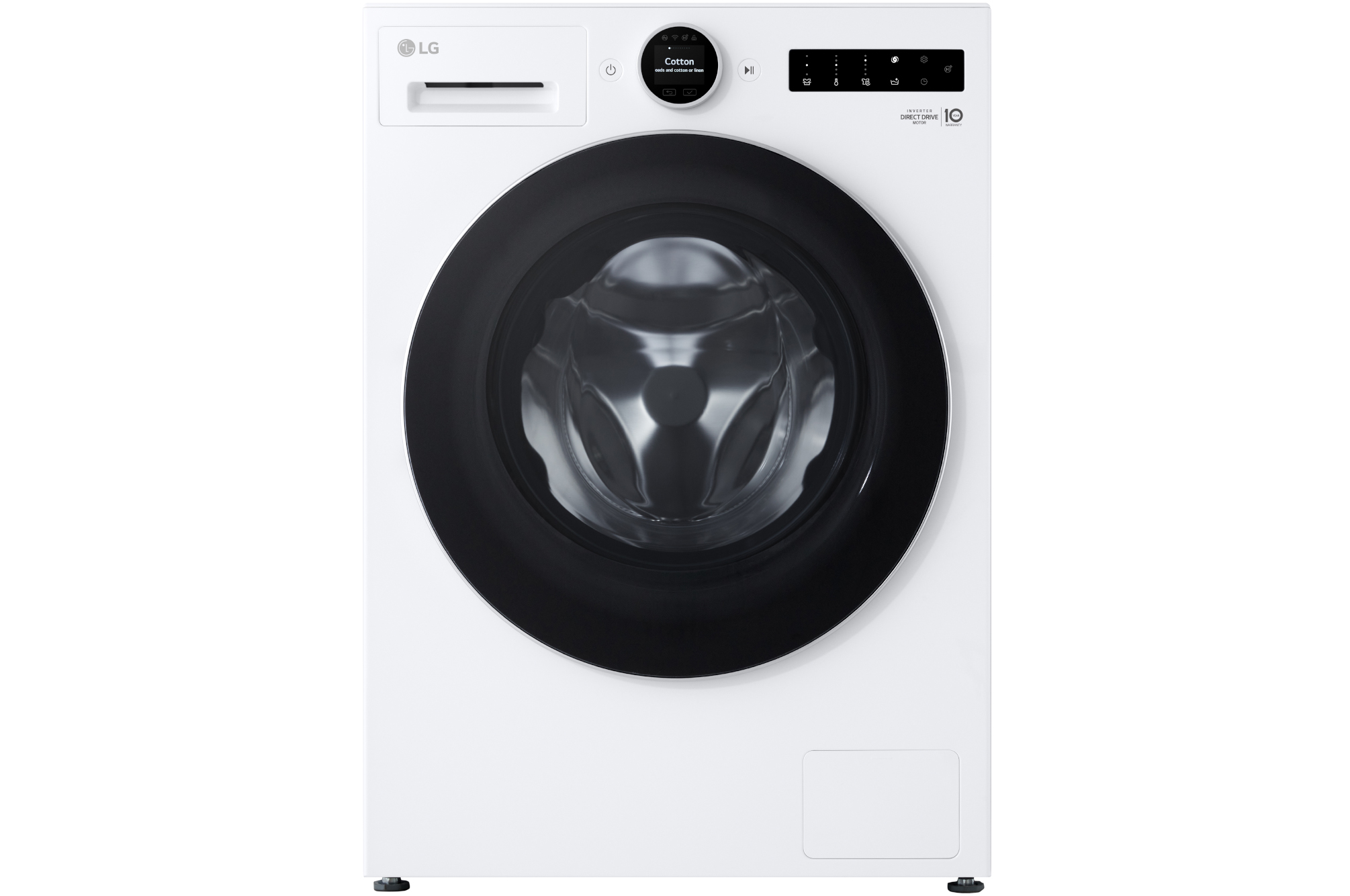 Front view of 11kg 1400 spin AI Direct Drive Washing Machine, White F4X7511TWB