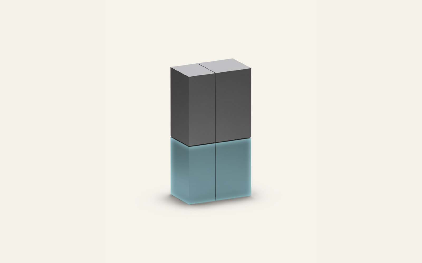 A diagram showing the size of a multi-door refrigerator