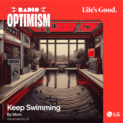 The album cover of Keep Swimming, created by Mum through AI.