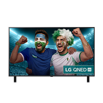 Front view of 55 inch LG QNED evo AI QNED85 MiniLED 4K Smart TV 2025 55QNED85A6C