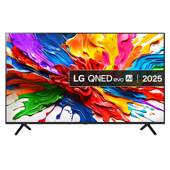 Front view of 55 inch LG QNED evo AI QNED92 MiniLED 4K Smart TV 2025 55QNED92A6A