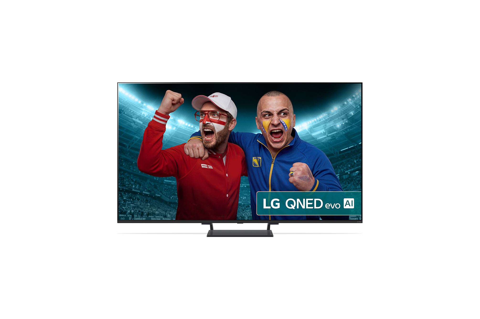 Front view of 55 inch LG QNED evo AI QNED93 MiniLED 4K Smart TV 2025 55QNED93A6A
