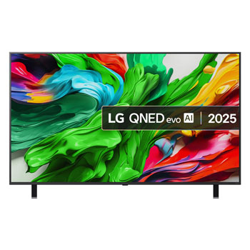 Front view of 65 inch LG QNED evo AI QNED85 MiniLED 4k Smart TV 2025 65QNED85A6C