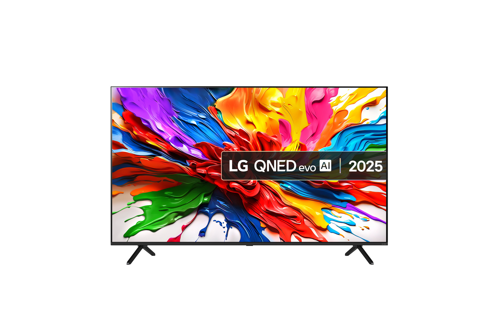 Front view of 65 inch LG QNED evo AI QNED92 MiniLED 4K Smart TV 2025 65QNED92A6A