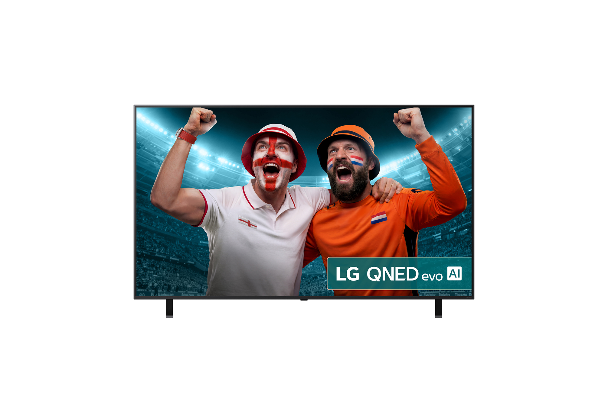 Front view of 75 inch LG QNED evo AI QNED85 MiniLED 4K Smart TV 2025 75QNED85A6C