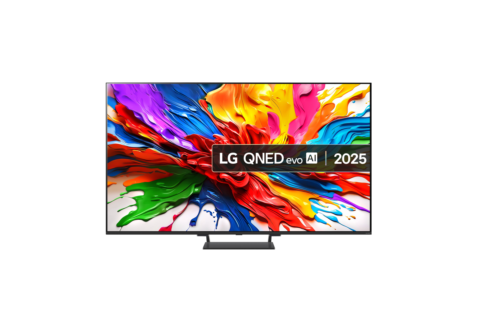 Front view of 75 inch LG QNED evo AI QNED93 MiniLED 4K Smart TV 2025 75QNED93A6A