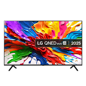 Front view of 85 inch LG QNED evo AI QNED92 MiniLED 4k Smart TV 2025 85QNED92A6A