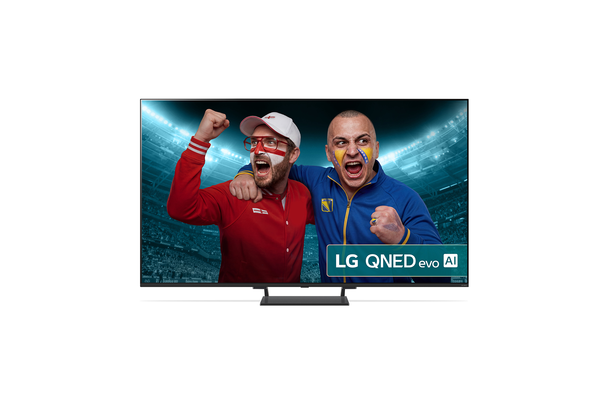 Front view of 85 inch LG QNED evo AI QNED93 MiniLED 4K Smart TV 2025 85QNED93A6A