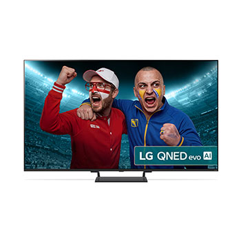 Front view of 85 inch LG QNED evo AI QNED93 MiniLED 4K Smart TV 2025 85QNED93A6A