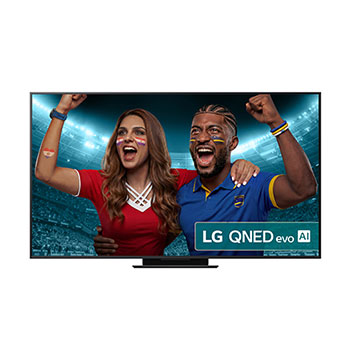 Front view of 75 Inch Class LG QNED evo AI QNED9MA Mini LED 4K Smart TV 2025 with True Wireless Video & Audio Transfer 75QNED9MA6B