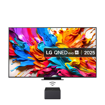 Front view of 86 inch LG QNED evo AI QNED9M MiniLED 4K Smart TV 2025 86QNED9MA6B