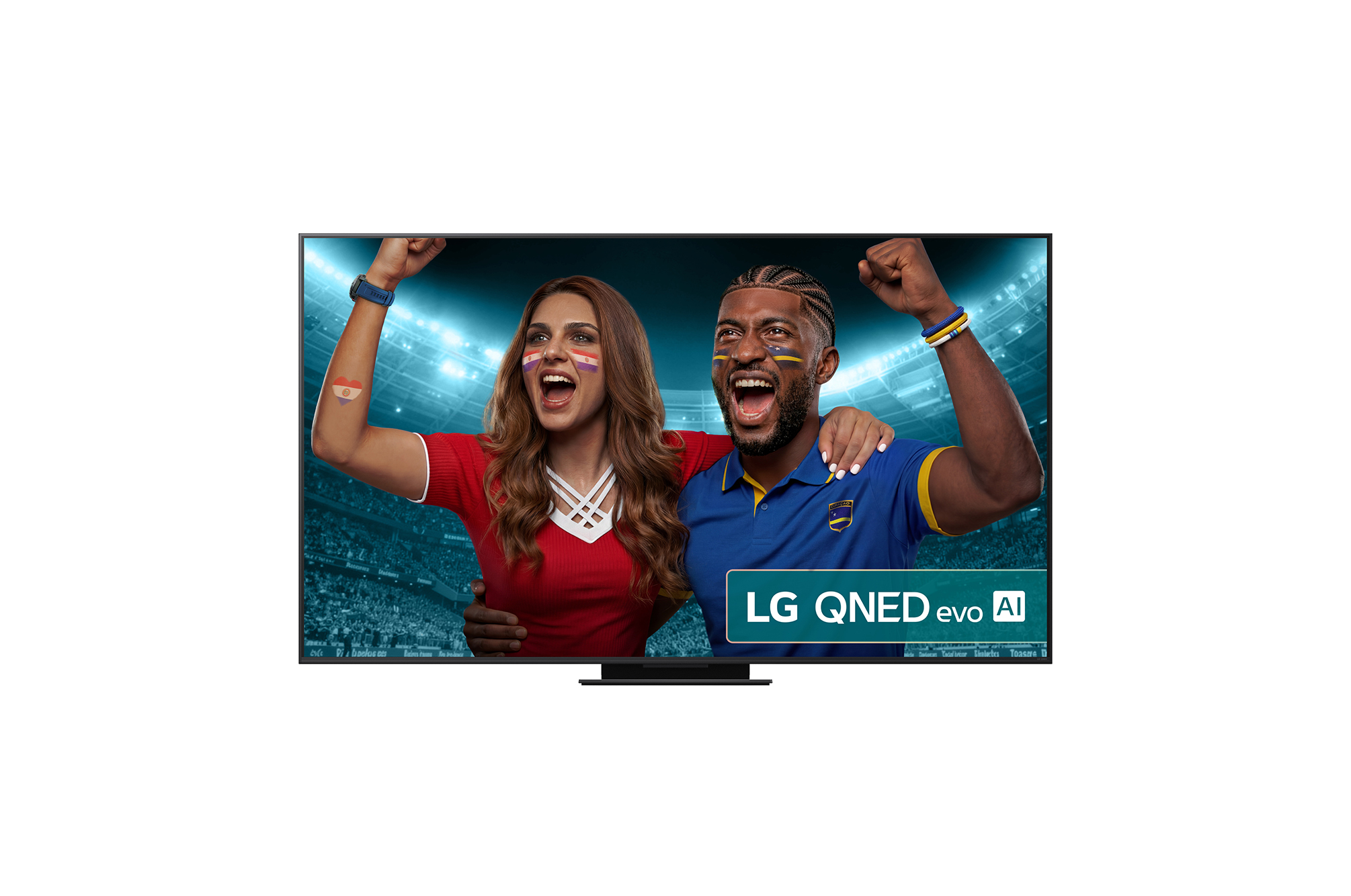 Front view of 86 Inch Class LG QNED evo AI QNED9MA Mini LED 4K Smart TV 2025 with True Wireless Video & Audio Transfer 86QNED9MA6B