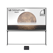 Front view of 77 Inch LG SIGNATURE OLED T, World's First Transparent & True Wireless OLED TV OLED77T49LA