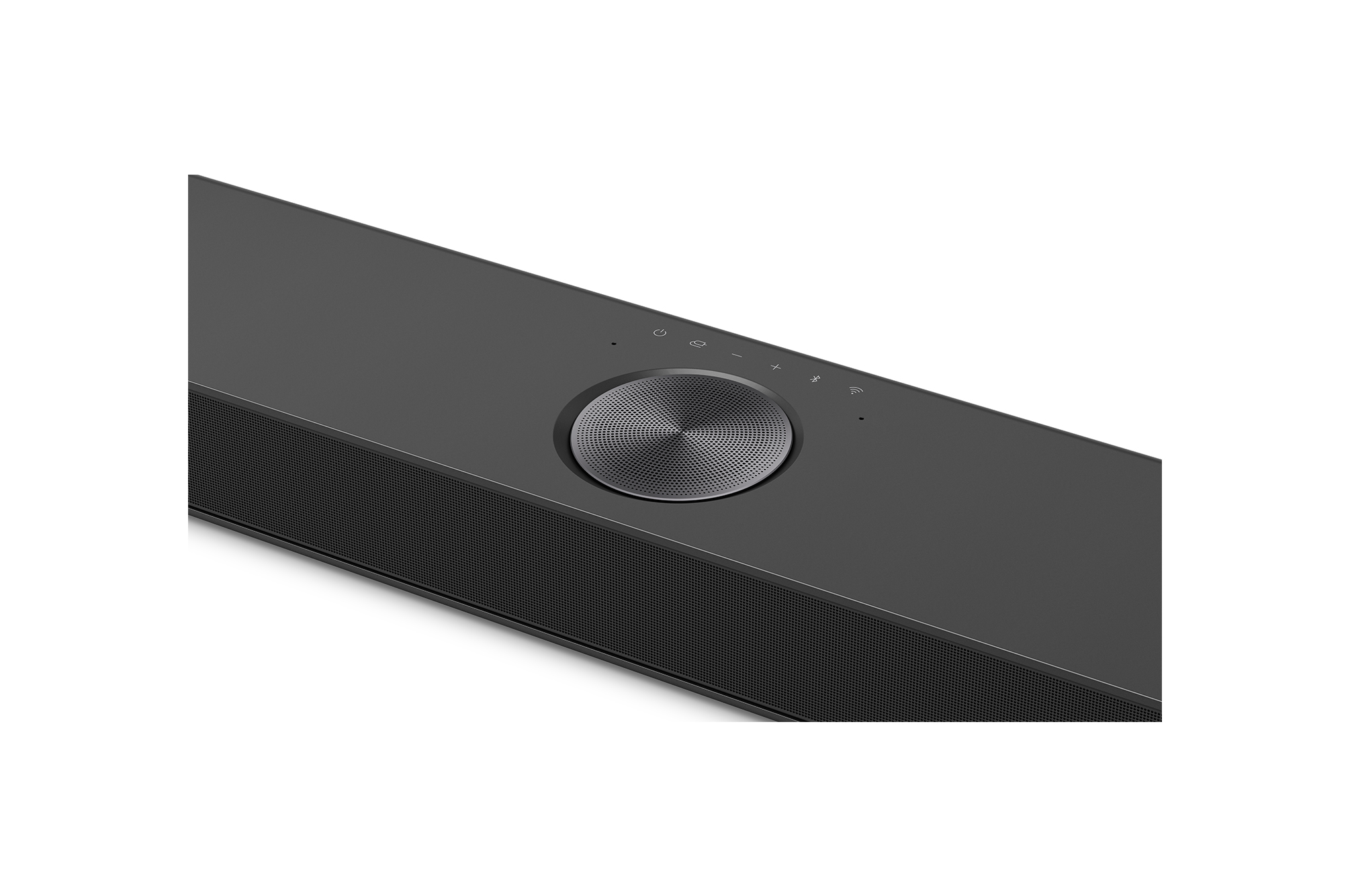 Top angled view of LG Soundbar US90TY's Center Up-Firing Channel