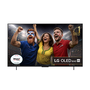Front view of 42 inch LG OLED evo AI C5 4K Smart TV 2025 OLED42C54LA