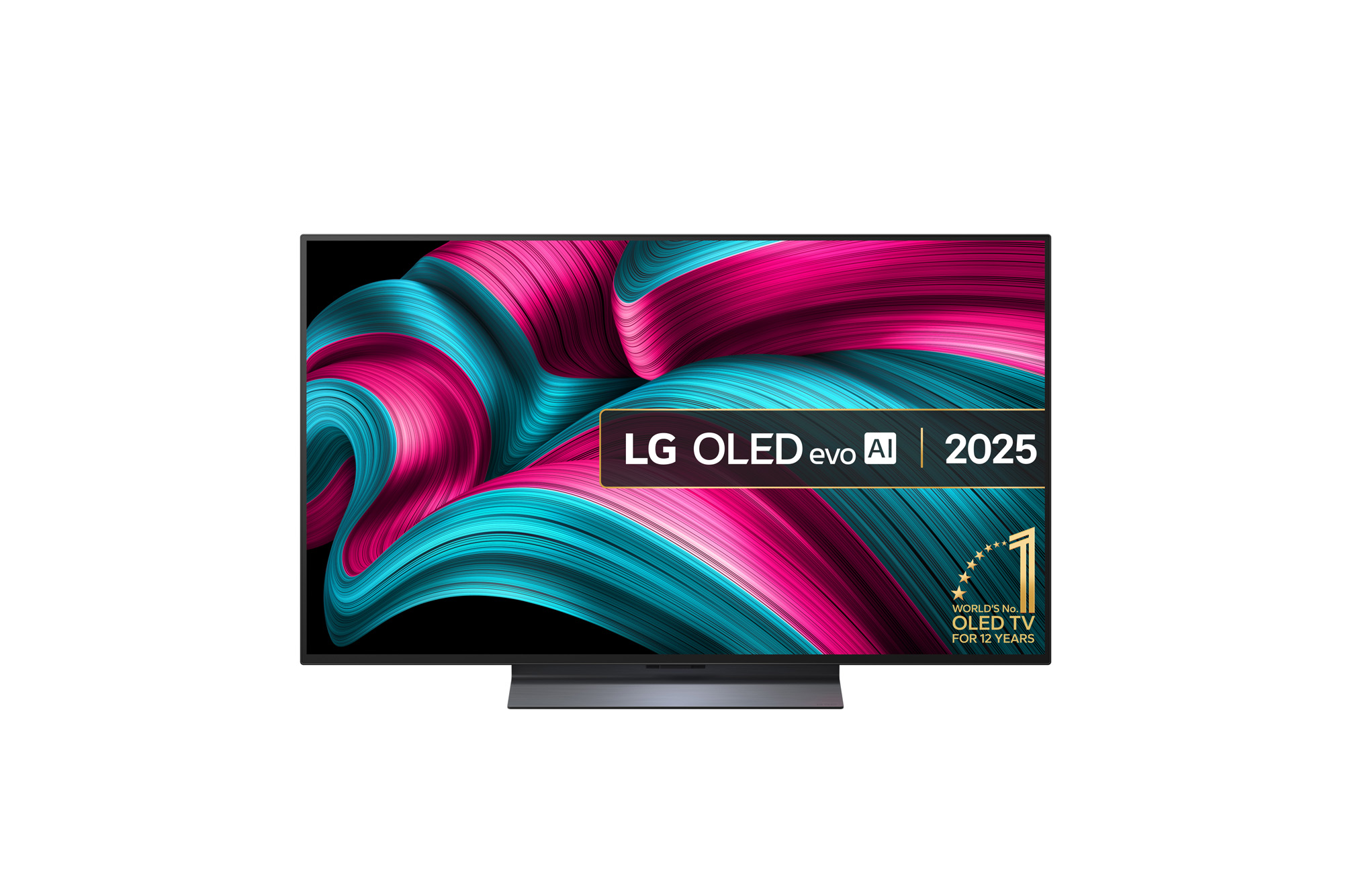 Front view of 48 Inch LG OLED evo AI C54 4K Smart TV 2025 OLED48C54LA