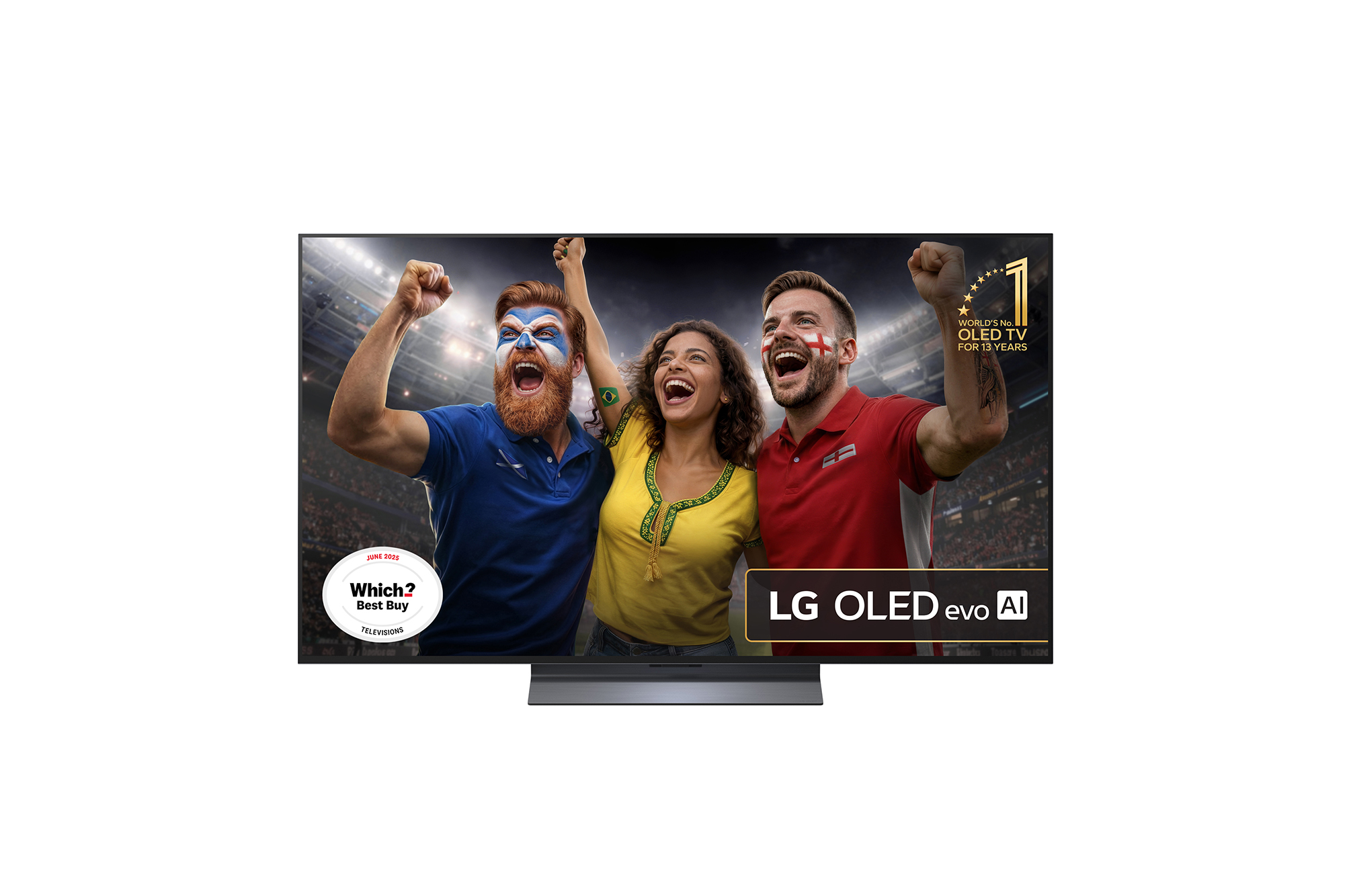 Front view of 55 inch LG OLED evo AI C5 4K Smart TV 2025 OLED55C54LA