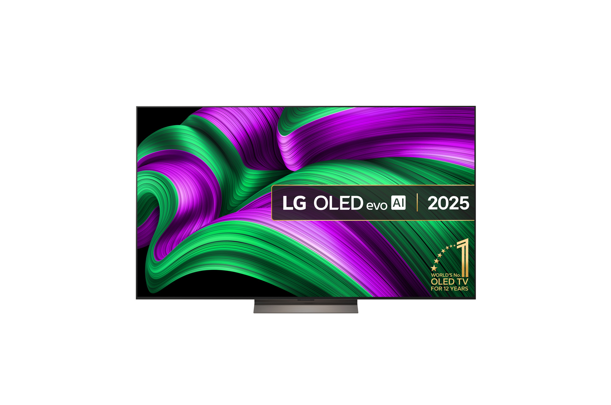 Front view of 77 inch LG OLED evo AI C5 4K Smart TV 2025 OLED77C56LB