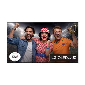Front view of 65 inch LG OLED evo AI G5 4K Smart TV 2025 - Wall mount version OLED65G54LW