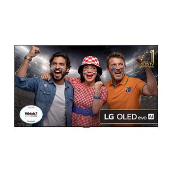 Front view of 77 inch LG OLED evo AI G5 4K Smart TV 2025 - Wall mount version OLED77G54LW