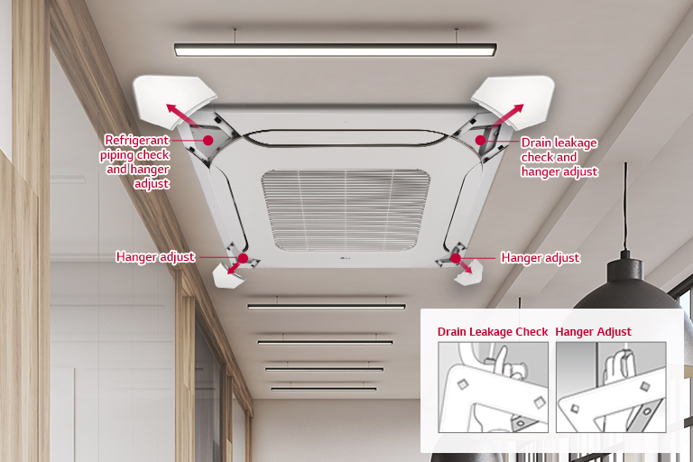 Image of 4 way cassette installed on ceiling