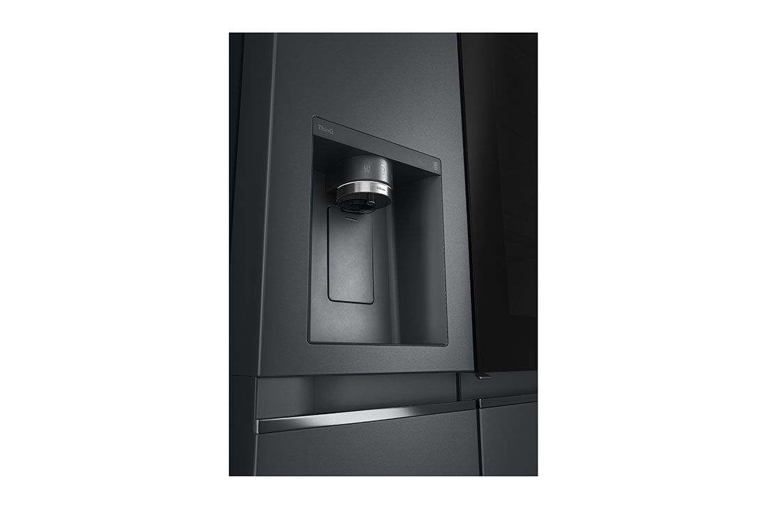 LG 674L InstaView™ Door-in-Door Side by Side Fridge with Uvnano™ Ice & Water Dispenser in Black Finish, GC-X257CQFS