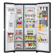 LG 674L InstaView™ Door-in-Door Side by Side Fridge with Uvnano™ Ice & Water Dispenser in Black Finish, GC-X257CQFS