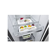 LG 674L InstaView™ Door-in-Door Side by Side Fridge with Uvnano™ Ice & Water Dispenser in Black Finish, GC-X257CQFS