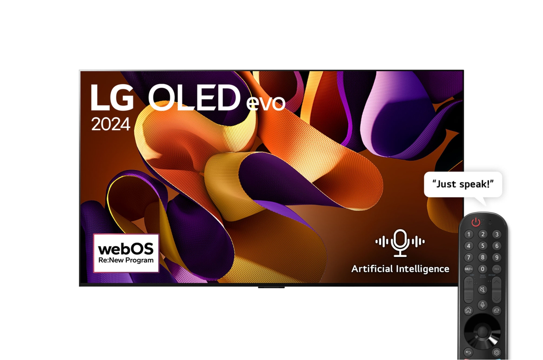 LG 65 Inch LG OLED evo G4 4K Smart TV Dolby Vision 2024 - Wall Mount Version, OLED65G46LA