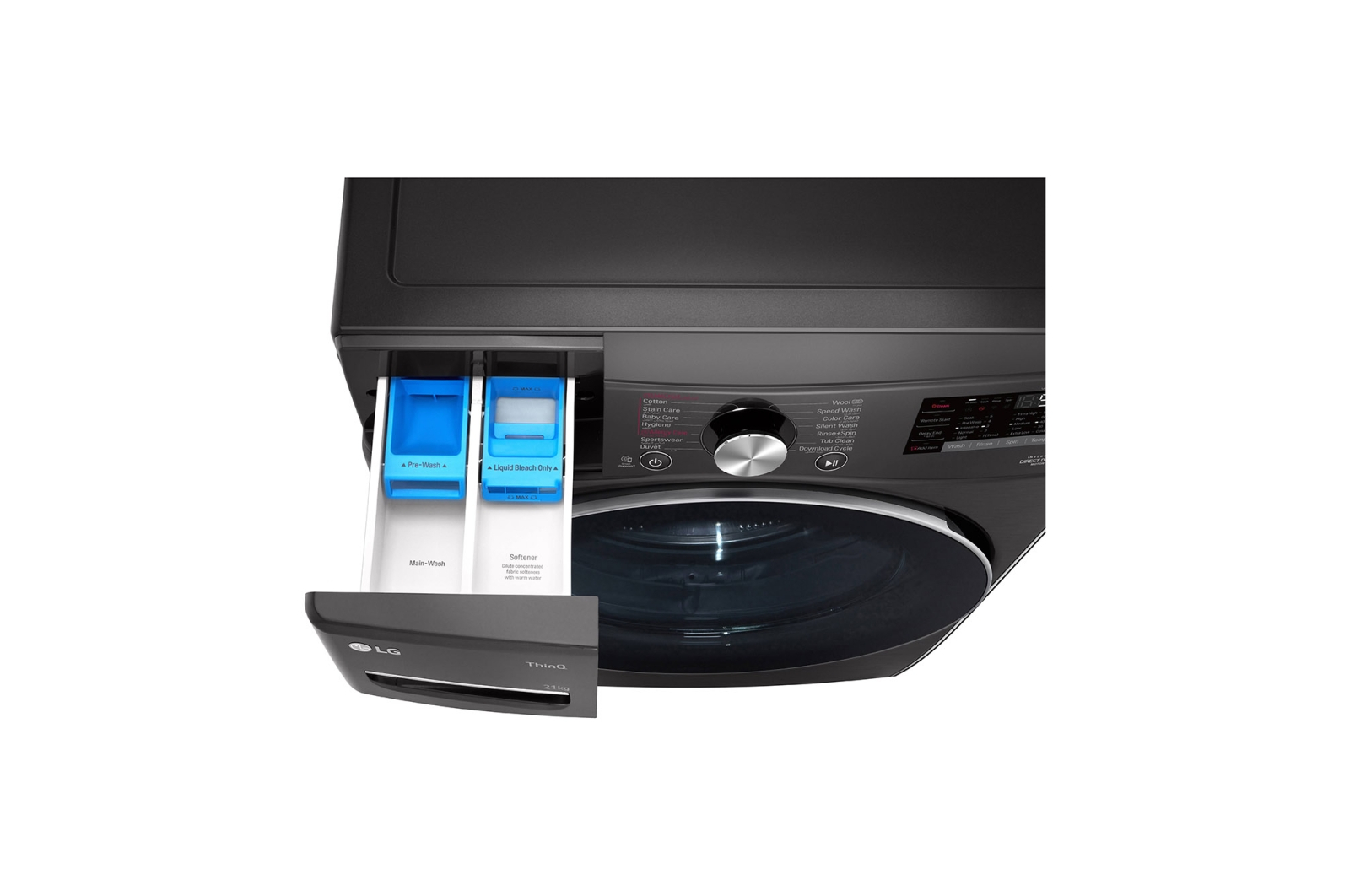 LG 21kg Front Loader Washer with AI DD™ & Steam in Black Finish, F0P2CYV2E