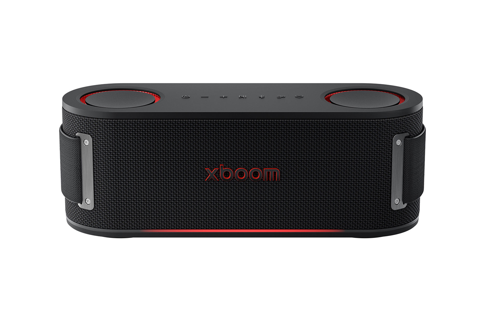 Front view of LG xboom Bounce by will.i.am | Bluetooth Speaker | xboom Signature Sound with Upward Passive Radiators