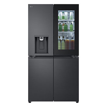 Front view of 733L InstaView™ Door-in-Door French Door Fridge with UVnano™ in Black Finish, GC-X31FFCRL